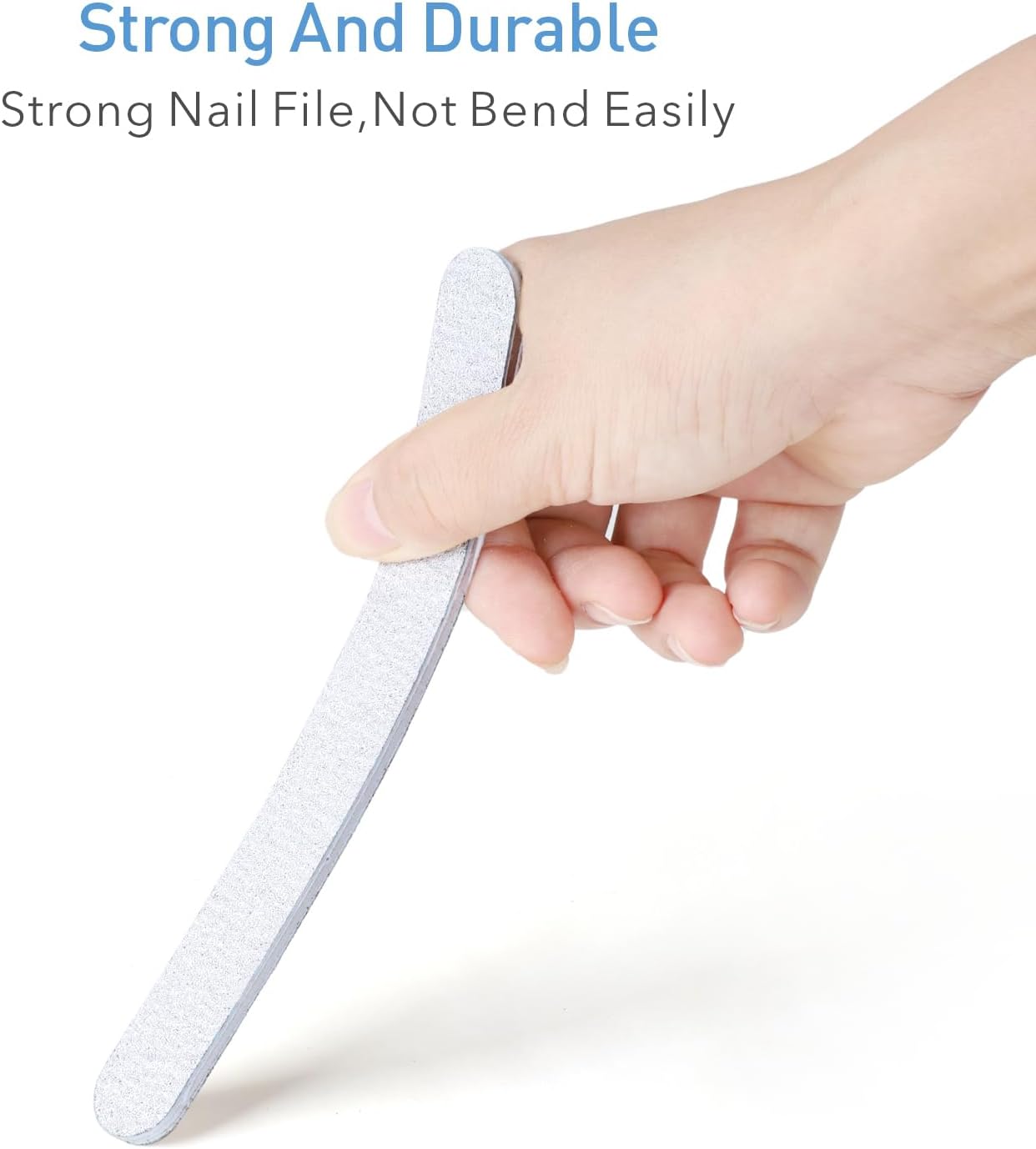 Nail Files, 10 PCS Fingernail Files 7" Long 80/100 Grit Emery Boards for Nails - Professional Nail File Washable for Acrylic, Gel, Dip Powder, and Poly Gel Nails
