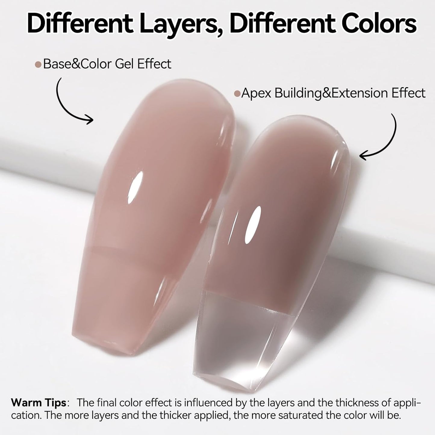 Born Pretty Builder Gel for Nails 15ML,8-in-1 Nude Brown Builder Nail Gel,LED Lamp Cured Color Base Gel Polish Coat Strengthener Extension Rhinestone Glue in a Bottle for DIY Home Salon Gifts