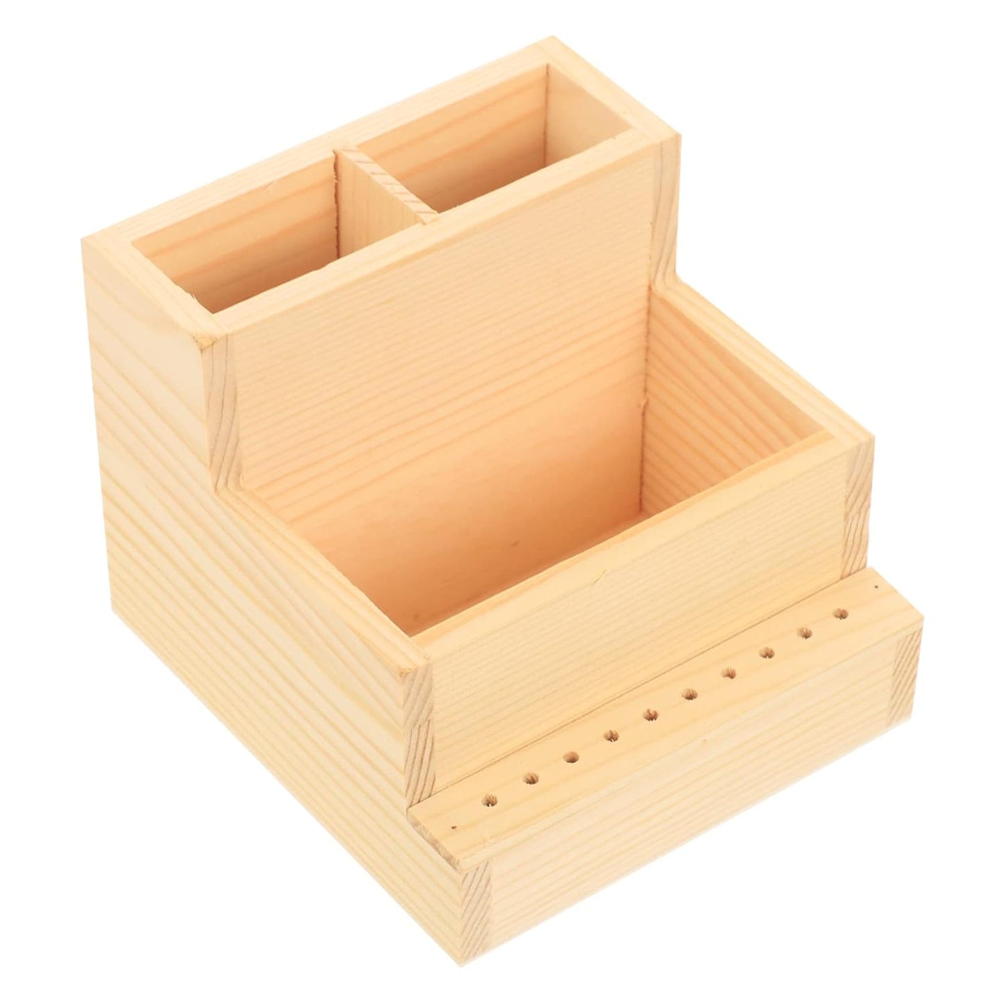FRCOLOR Nail Drill Bits Holder Stand Display Organizer with Holes Transparent Storage Box for Nail Art Polishing Grinding Drill Bit (As Shown 1)