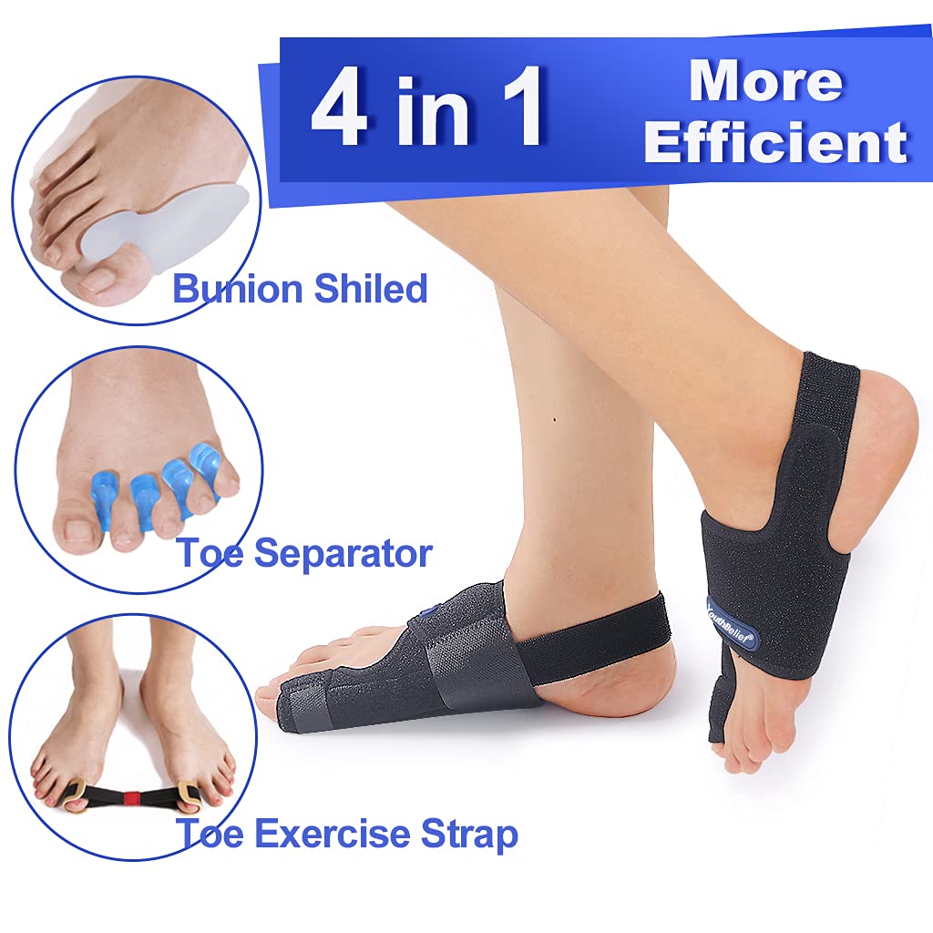 Toe Corrector Separators Bunion Splint 【2025 Updated】 Hallux Valgus Big Toes Corrector Set Bunion Brace Exercise Strap Orthopedic Kit Foot Pain Relief