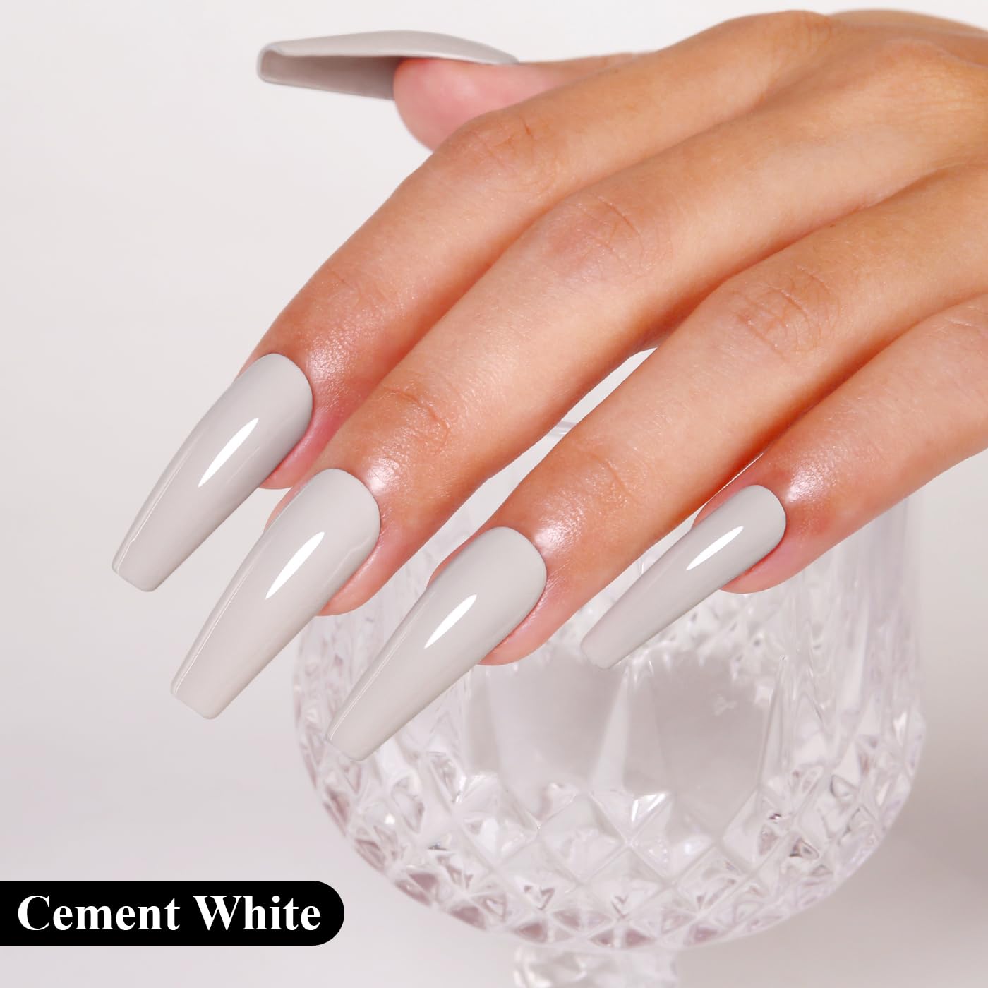 Imtiti Gray Gel Nail Polish, Cement Gray Gel Polish High Gloss Soak Off UV LED Autumn Winter Art Manicure Salon DIY Design 10ML