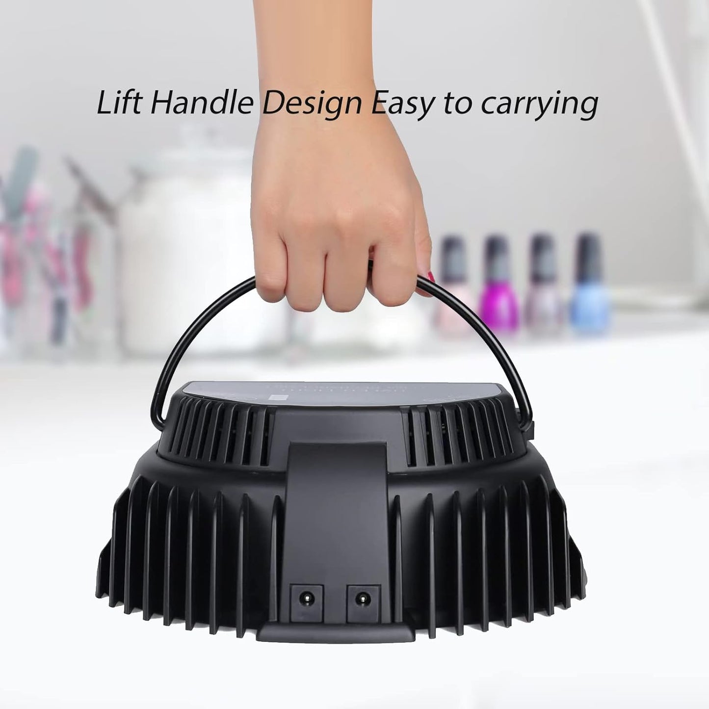 64W Rechargeable Pro LED Gel Nail UV Light UV LED Nail Lamp Cordless Led Light for Nails(Black)