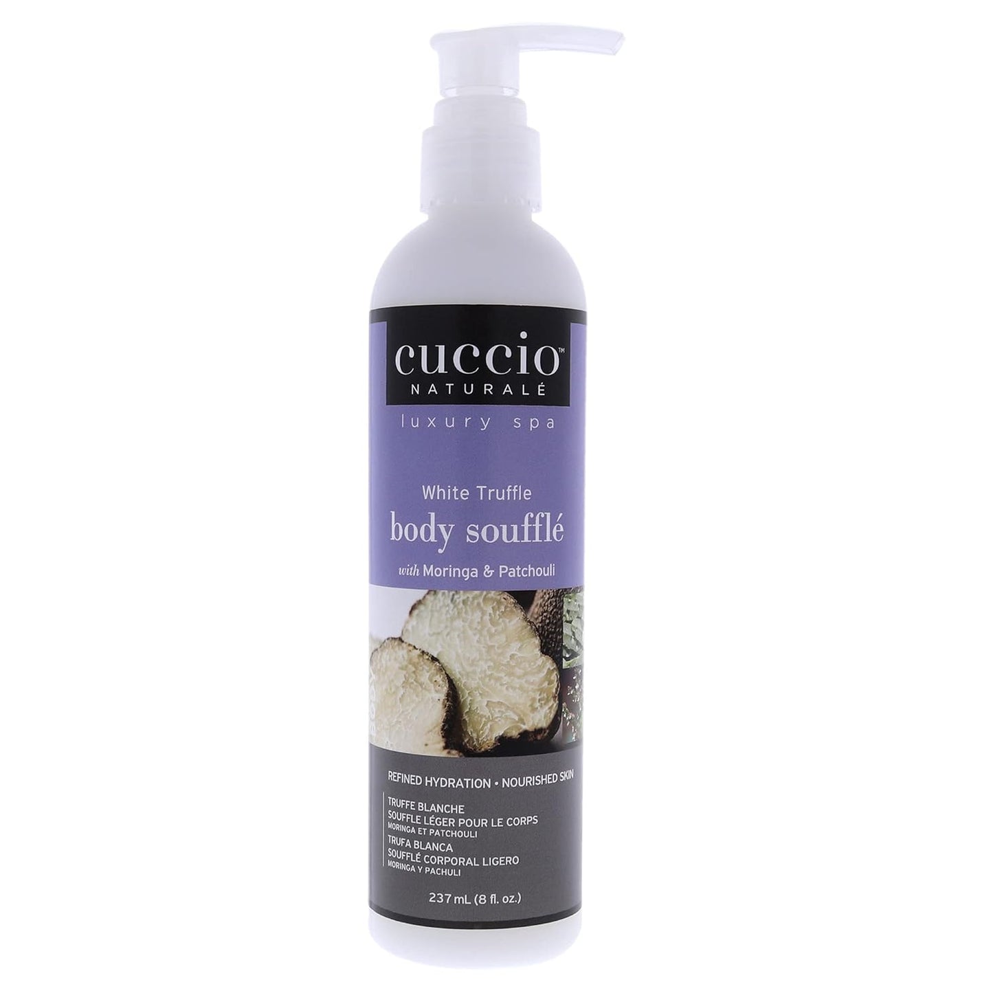Cuccio Naturale White Truffle Body Soufflé - Smoothing, Nourishing Body Treatment For Long Lasting Hydration and Dry Skin Relief - Lightweight, Non-Greasy Formula - Natural and Cruelty Free - 8 oz