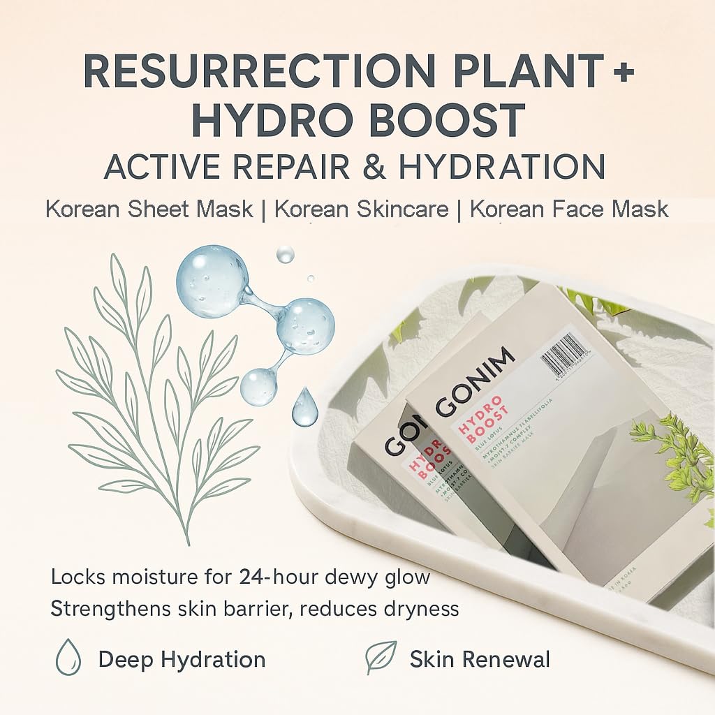 GONIM Face Mask Korean Skin Care with Hyaluronic Acid Serum, Vitamin C, Collagen Activation-Face Masks Skincare Hydration, Anti Aging & Moisturizing Sheet Mask for All Skin Korean Face Mask 30mlx15pcs