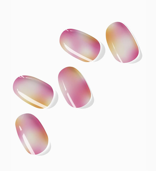 NOVA, Female Founded, Semi Cured Gel Nail Strips (Sorbet) - The 10 Minute Manicure. Salon-Quality, Works w/Any Lamp, Easy to Apply - Incl. Nail File & Stick (Sorbet)