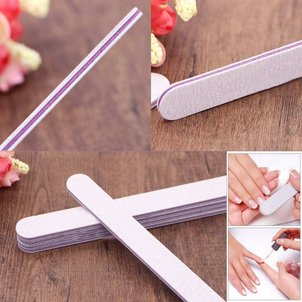 BTYMS 75Pcs Nail Files 100/180 Grit Emery Boards Double Sided Nail Buffers for Natural Nails and Acrylic Nails
