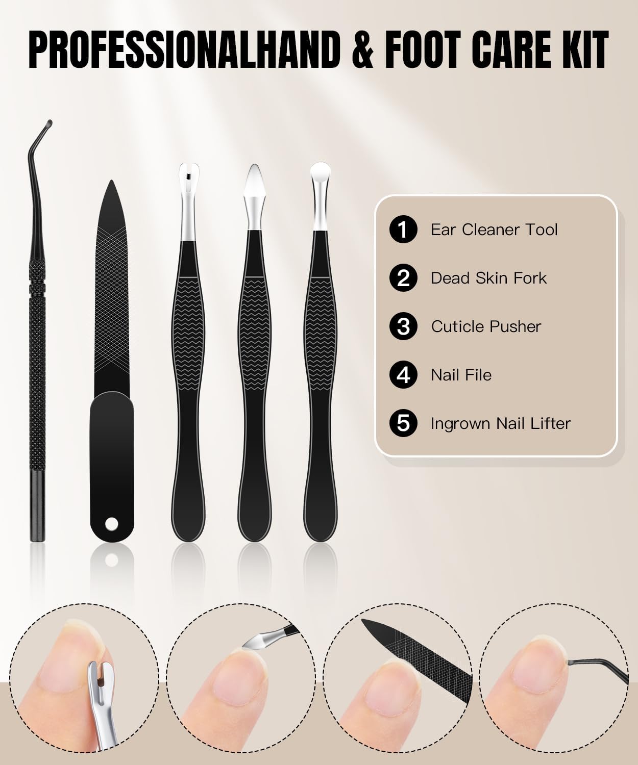 12Pcs Ingrown Toenail Removal Kit-Toenail Clippers for Ingrown & Thick & Hard Nails-Ingrown Toenail Tool with Toe Nail Clippers/Nail Cutter/Pedicure Knife/Callus Remover Tools for Seniors Men Women