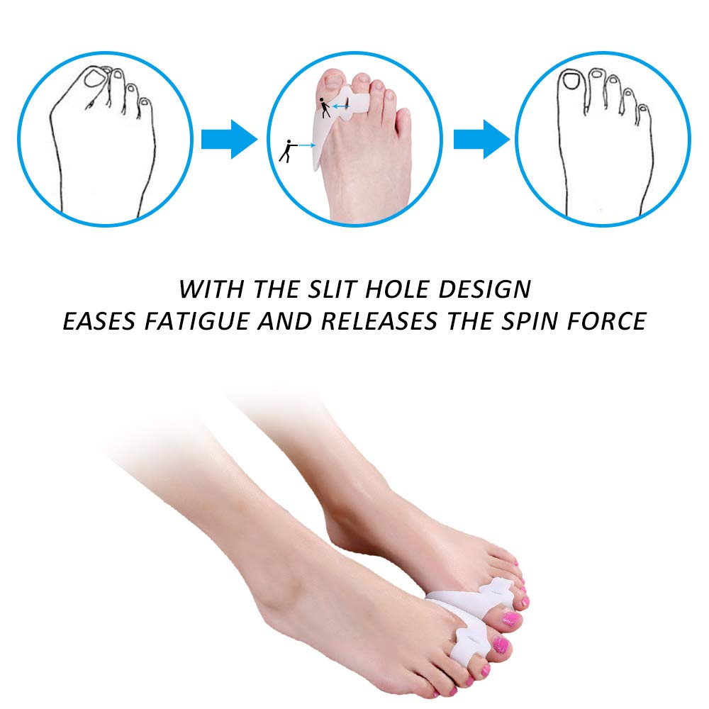 Toe Separator Gel Bunion Corrector Hammer Toe Straightener Professional Forefoot Cushions Toe Straightener Bunion Pads Relieve Hammer Toe Bunion Overlapping Toe Callus Blister for Men Women(5 Pair)