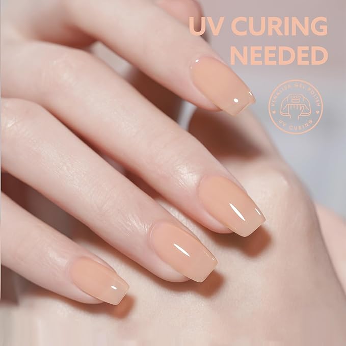 CANNI Pink Gel Nail Polish, 1Pcs Jelly Nude Pink Gel Polish Sheer Clear Light Pink Translucent Color