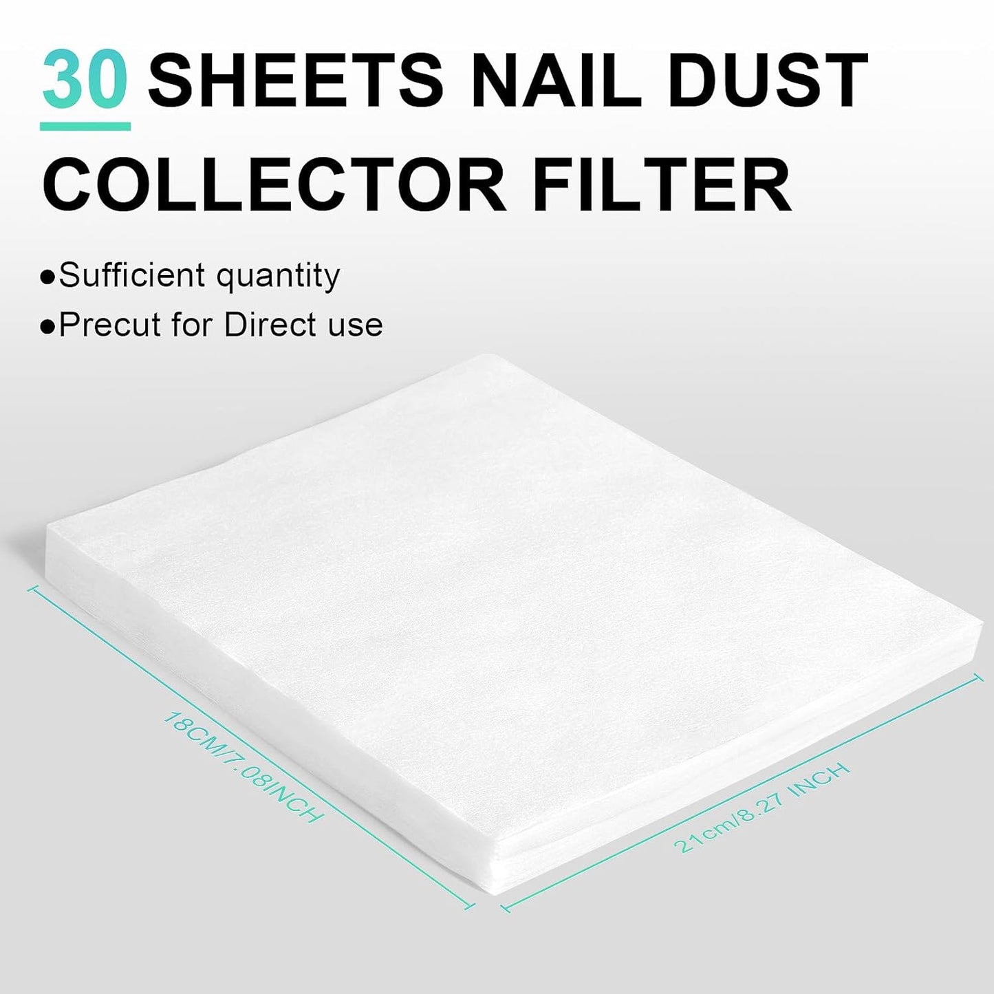 L'UGX Nail Dust Collector Filter Paper - 30 Sheets Efficient Filtering-LG621
