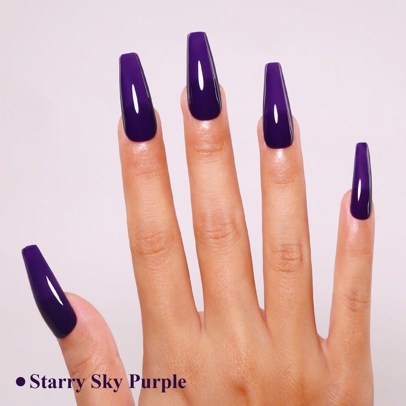 Imtiti Purple Gel Nail Polish, Starry Sky Purple Gel Polish High Gloss Soak Off UV LED Autumn Winter Art Manicure Salon DIY Design 10ML