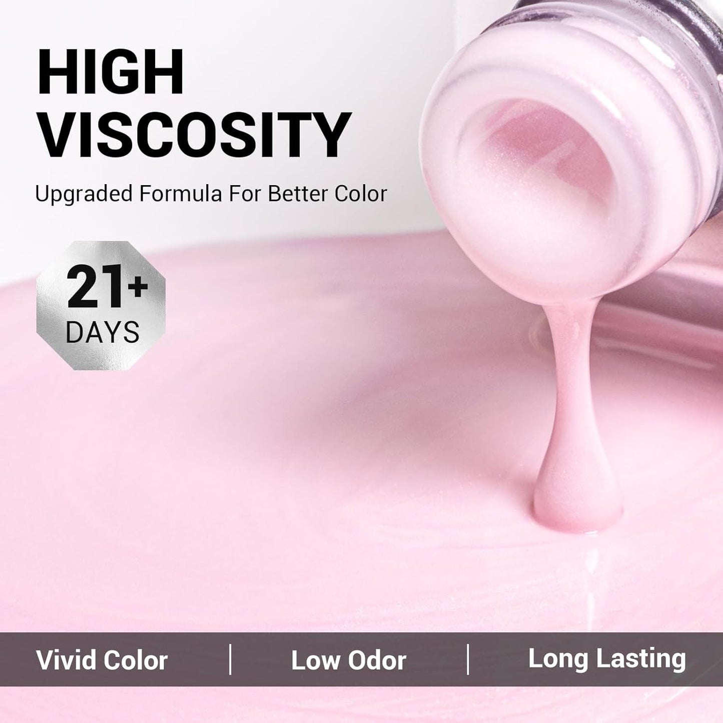 MelodySusie Shimmer Pearl Pink Gel Nail Polish, 0.5fl oz Soak Off UV LED Thread Effect Swirl Shell Pink Gel Polish Gift for Women Nail Art Manicure Salon DIY Nail Design Decoration at Home-A1602