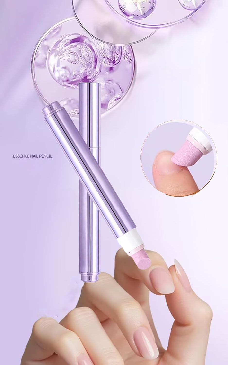 2025 Upgrade 3-in-1 Nail Care Pen, Ceramic Cuticle Pusher with Oil, Refillable Cuticle Oil Pen, Nail Buffer & Strengthener for Dry, Brittle Nails (1)