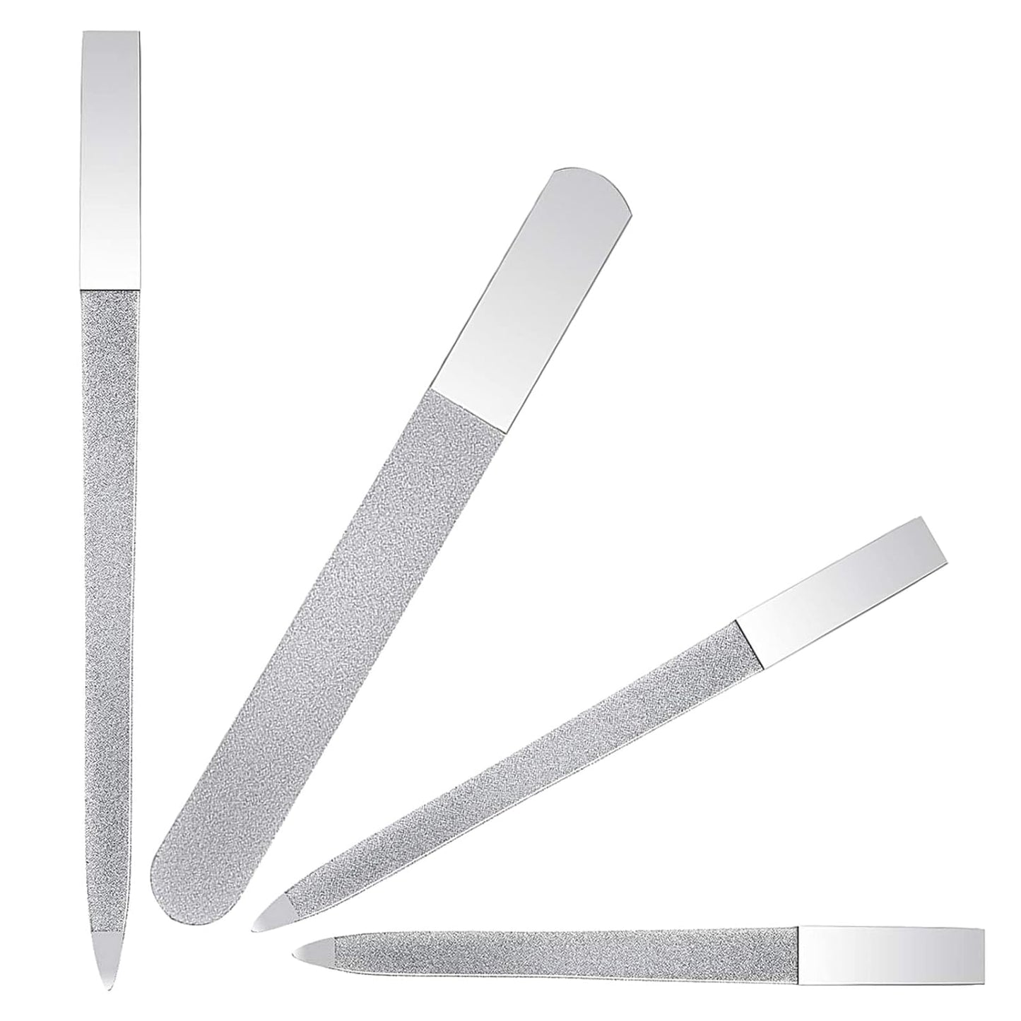 4 PCS Diamond Nail File Double Sided Metal Fingernail Manicure Files for Polish Nail, Removes Nail Ridges