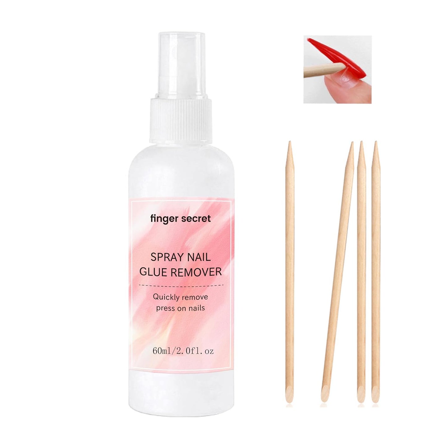 Spray Nail Glue Remover Debonder 2FL.OZ for Press on Nails,Nail Glue Debonder Nail Remover For Press On Nail, Easily & Quickly Remove Fake Nail Tips Fake Nail Remover