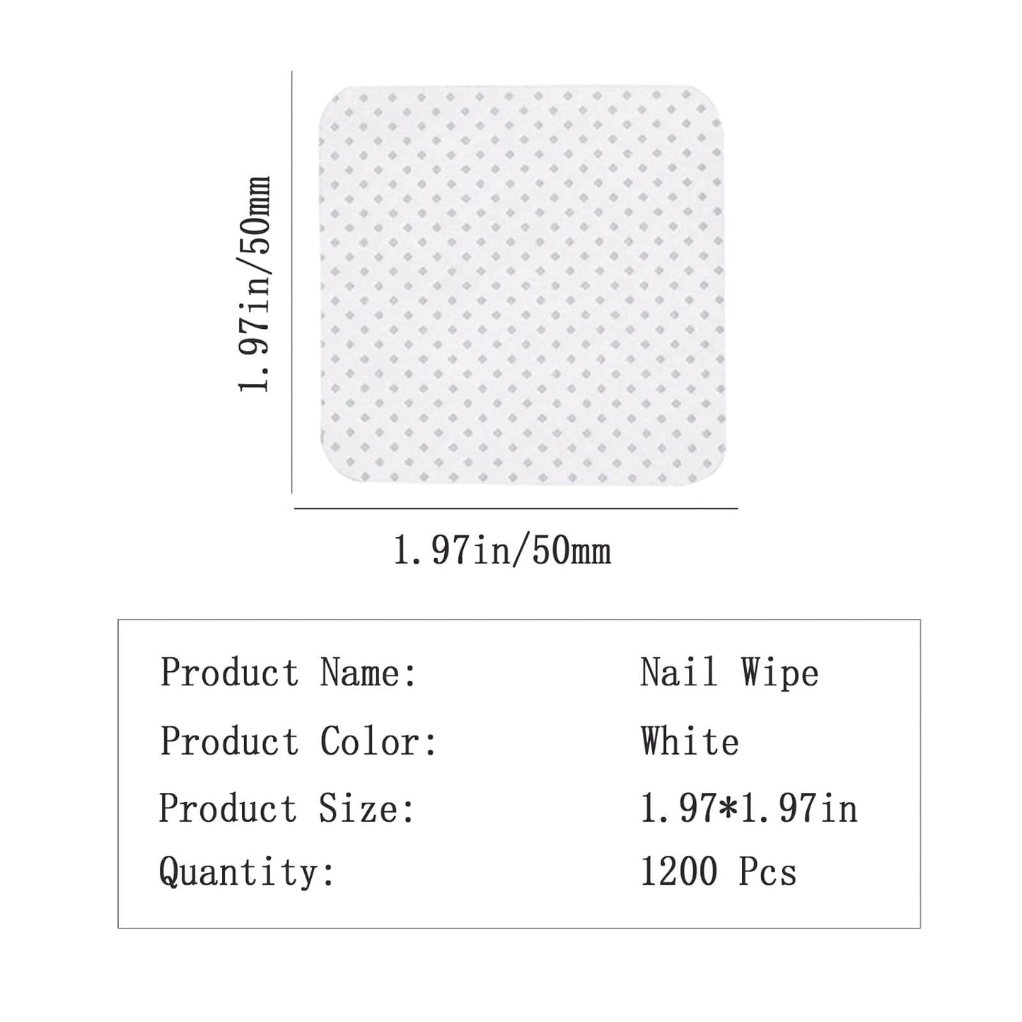 Absorbable Soft Gel Nail Polish Remover Cotton Pads - 1200 Pcs Lint-Free Non-Woven Fabric Wipes for Nails & Lash Extension Glue Cleaning