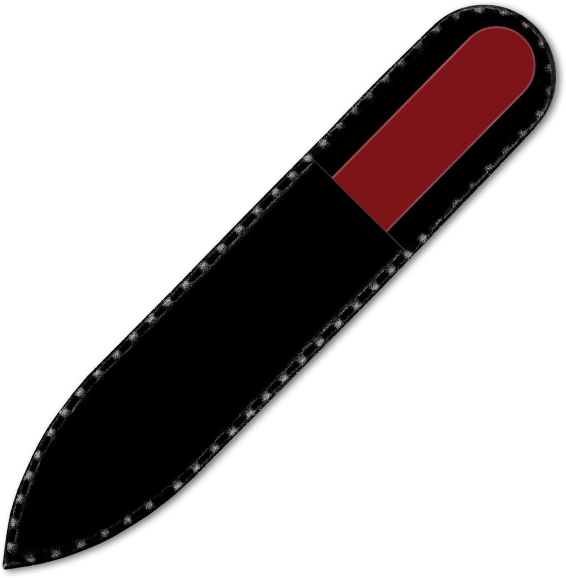 Color Crystal Nail File in Black Pouch - Small/Purse Size - Czech Tempered Glass - Handmade in Czech Republic