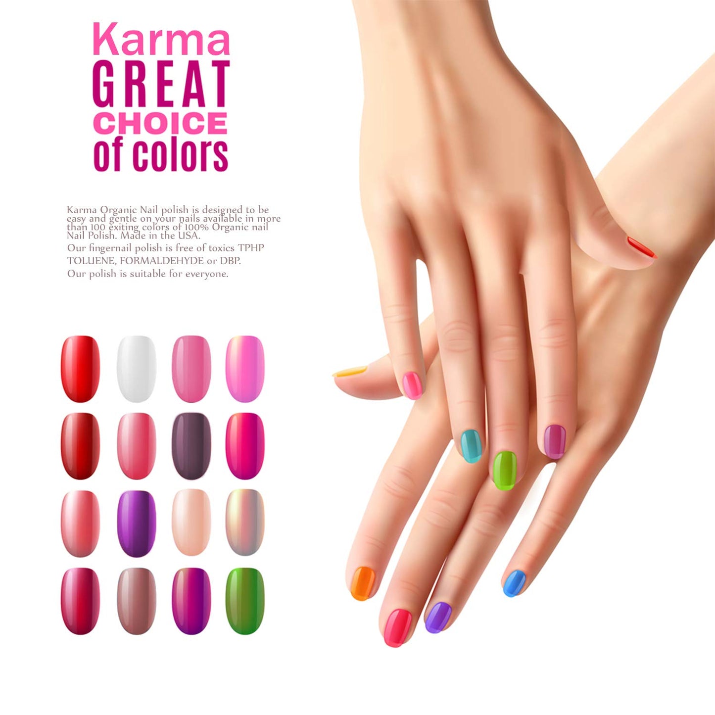 Christmas Nail Polish Dream Nails - Natural Nail Polish Base Coat Set – Natural Nail Polish Remover Wipes - NonToxic Nail Art | Vegan and Cruelty-Free Nail Paint (Pack of 9)