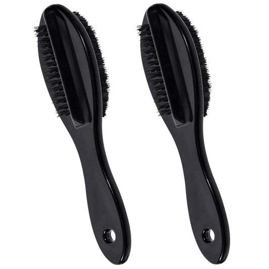 Nail Brush for Cleaning Fingernails 2 PCS, Long Handle Grip Double Sided Nail Foot Scrub Brush Fingernail Cleaner, Soft Stiff Bristles Pedicure Nail Scrubber Non-Slip for Men Women Black