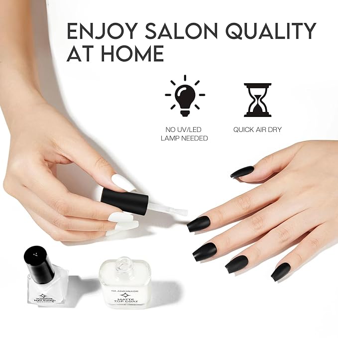 Matte Top Coat Nail Polish: Clear Quick Dry Nail Polish Fast Air Drying Long Lasting Clear Coat Matt Effect for Manicure Salon Quality 0.34 FL Oz