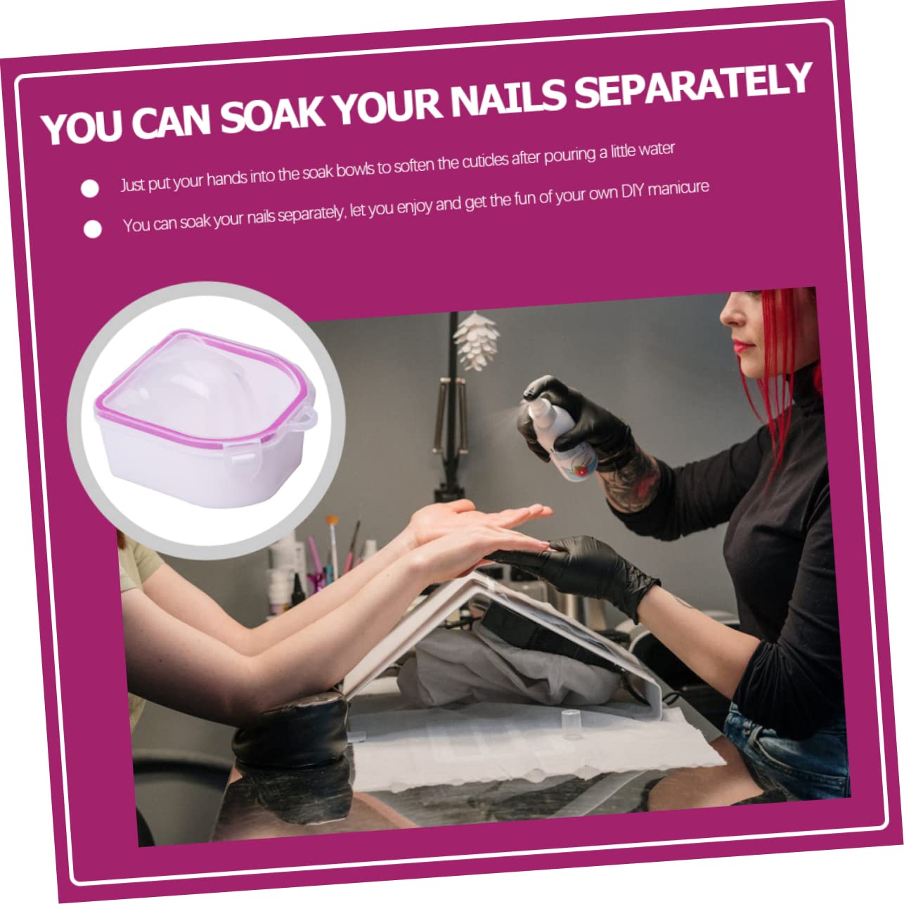 minkissy 2pcs Spa Nail Soaking Bowl for Manicure Soak off Bowl Tools for Nail Art Supplies