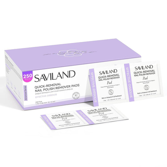 SAVILAND Advanced Gel Nail Polish Remover Pads: 250Pcs Gel Nail Polish Remover For Nails Quick Removal Travel-Friendly Soak Off Larger Wipes More Quantity For Salon Nail Supplies