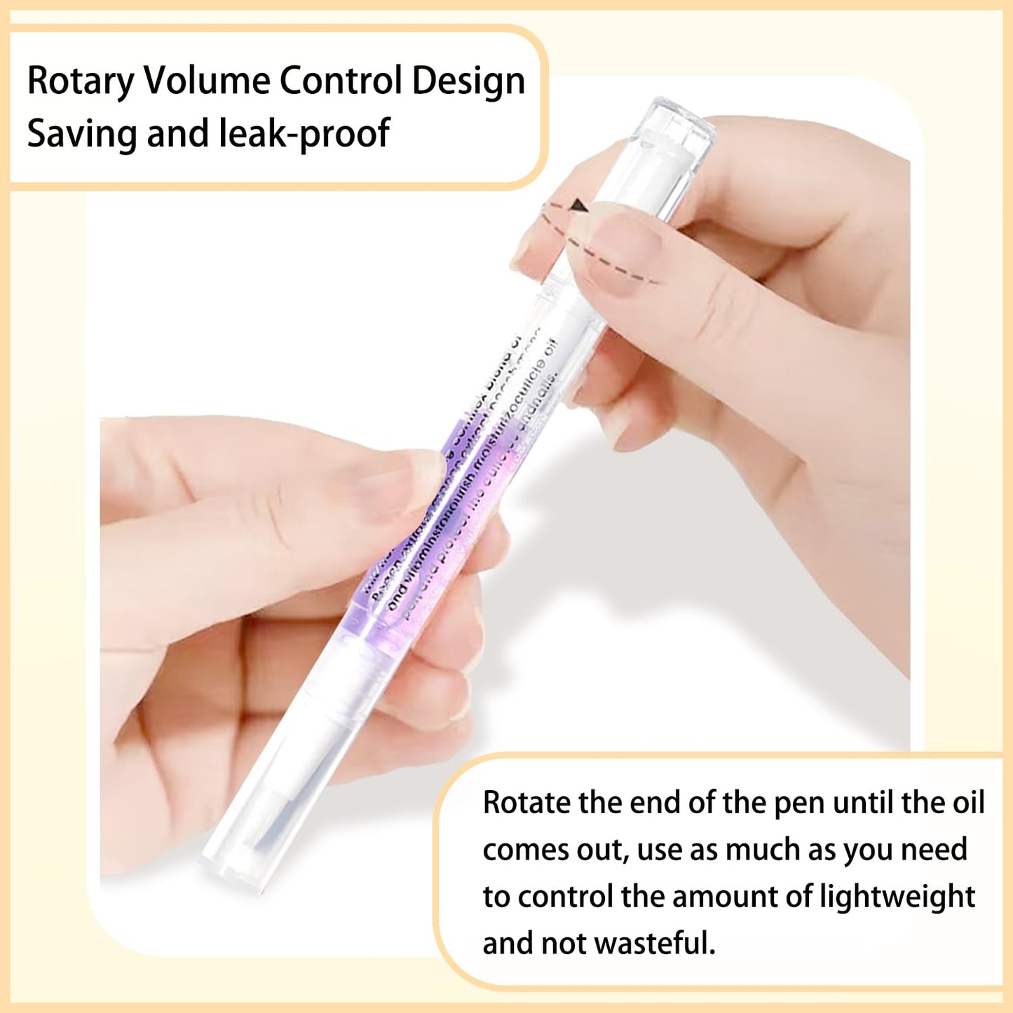 AIJIMEI Nail Oil Cuticle Pen 2pcs Nail Cuticle Oils Pens Are Nail Strengthening Agents And Nail Growth Essence, Suitable For Fragile Peeling And Broken Thin Nails（Orange & Lavender）.
