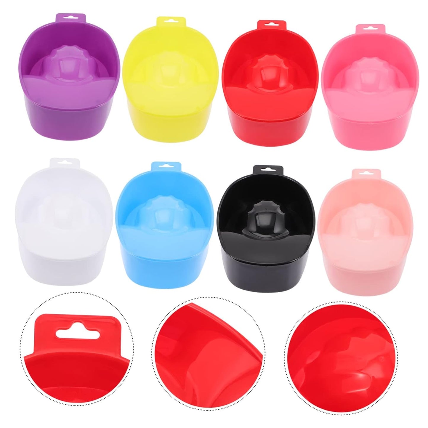 Mipcase 8pcs Nail Polish Gel Remover Bowl Cuticle Soaking Bowl for Hand Material Nail Art Supplies