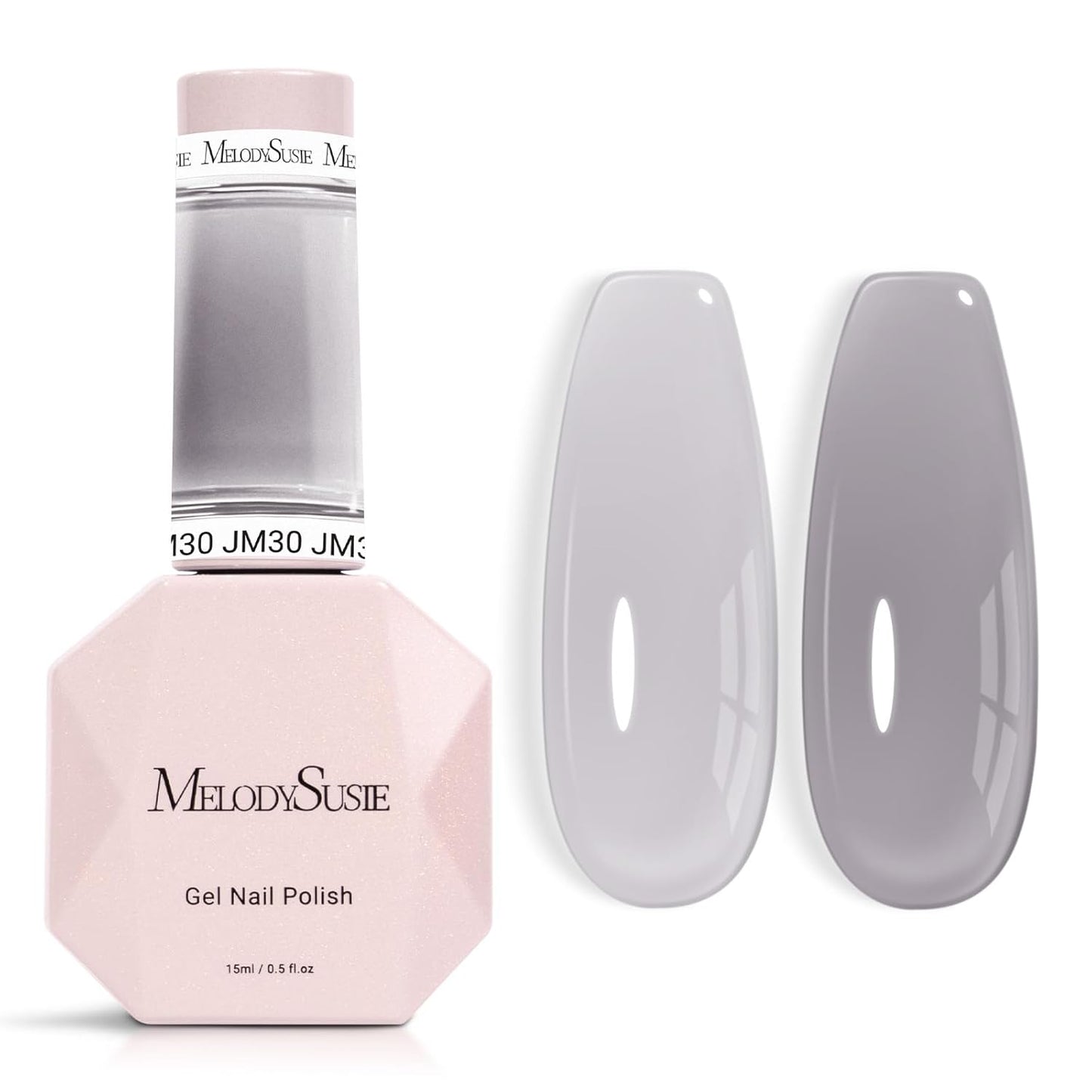 MelodySusie Jeweliver Jelly Gel Polish, 0.5Fl Oz Dark Gray Gel Nail Polish Sheer Neutral Translucent Nude Soak Off UV LED Light Cure Gift for Women Nail Art Manicure DIY at Home JM30