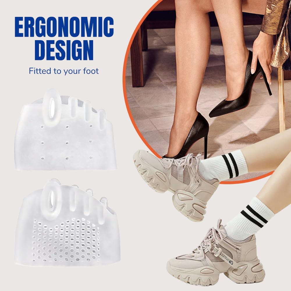 Silicone Toe Separator, 2025 New Toe Spacers Toe Seperators Correct for Overlapping, 4 Pairs Bunion Corrector Cushion, Soft Toe Separators for Women Men (Pink)