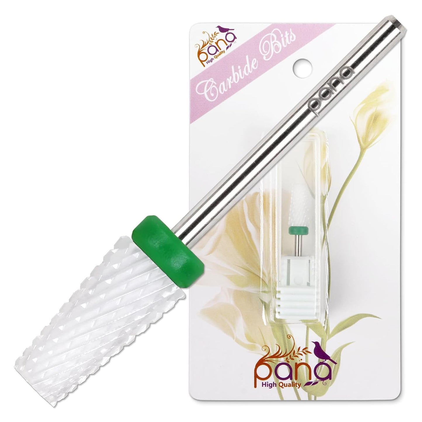 Pana 3/32" Tapered Barrel Nail Bit -For Electric Dremel Drill Machine, Nail Art Design, Manicure, Pedicure, Nail File, Cuticle Clean etc. (Gold Silver or Ceramic) (Coarse, Ceramic)