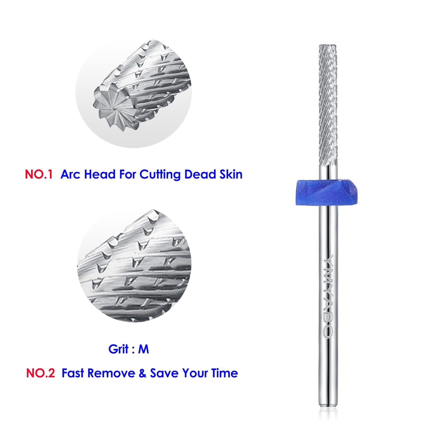 Nail Drill Bit 3/32" Safety Cuticle Clean Nail Carbide Bit Professional Nail Cleaner Bits, Nature Nail Bit for Manicure Nail Prepare Nail Polishing Tool-Medium