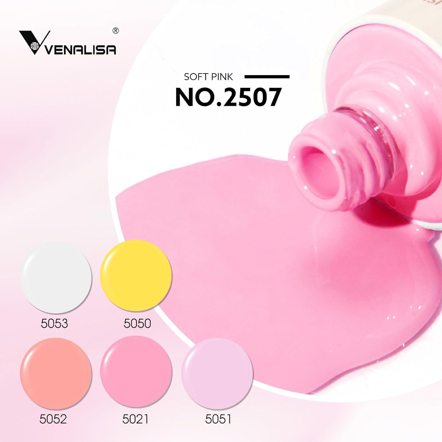VENALISA Gel Nail Polish Set, 5 Colors 10ML Gel Polish Kit Pure White Yellow Pink Purple Color Soak Off Salon Manicure DIY at Home Nail Art For Girls Women