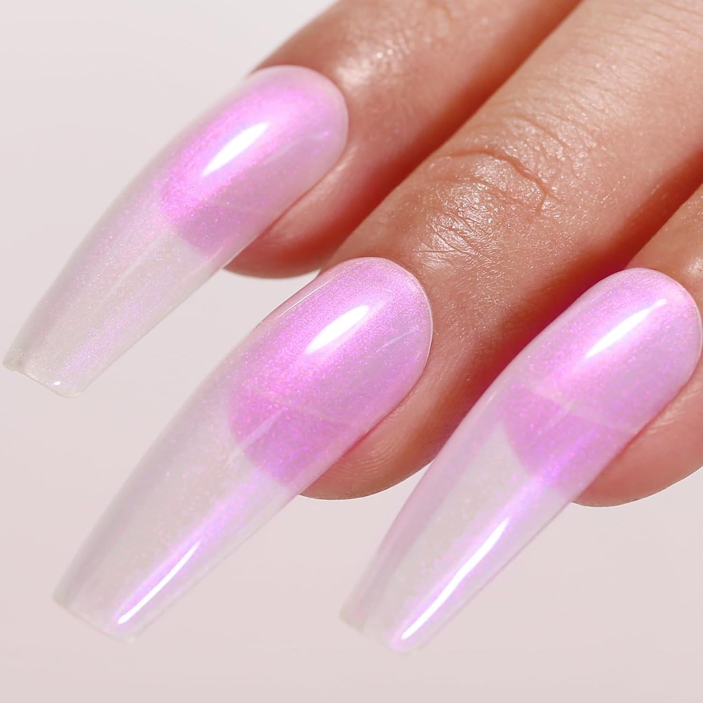 Imtiti Pearl Gel Nail Polish, 0.5 Fl Oz Rose Purple Transparent Shell Shimmer Nail Gel Polish Mermaid Nail Drawing Gel Polish Iridescent Pearlescent Spring Summer Nail Polish Soak Off Led UV