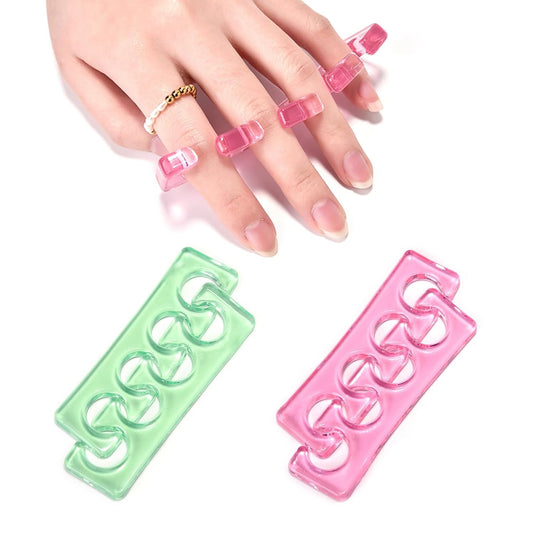 Toe Separators Gel Silicone Toe Separators for Pedicure Repeatable Washable Toenail Dividers Soft Gel Toe Spacers Pedicure Kit for Nail Polish Application & Foot Relief, 2 Pairs