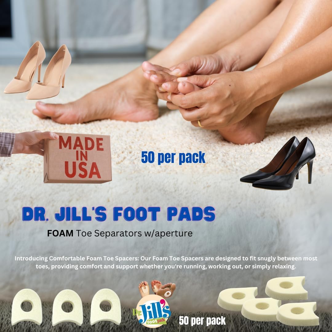 Dr. Jill's Foot Pads, YJ26-3052, Toe Separator Pad 1/4" Foam (50 Pack)