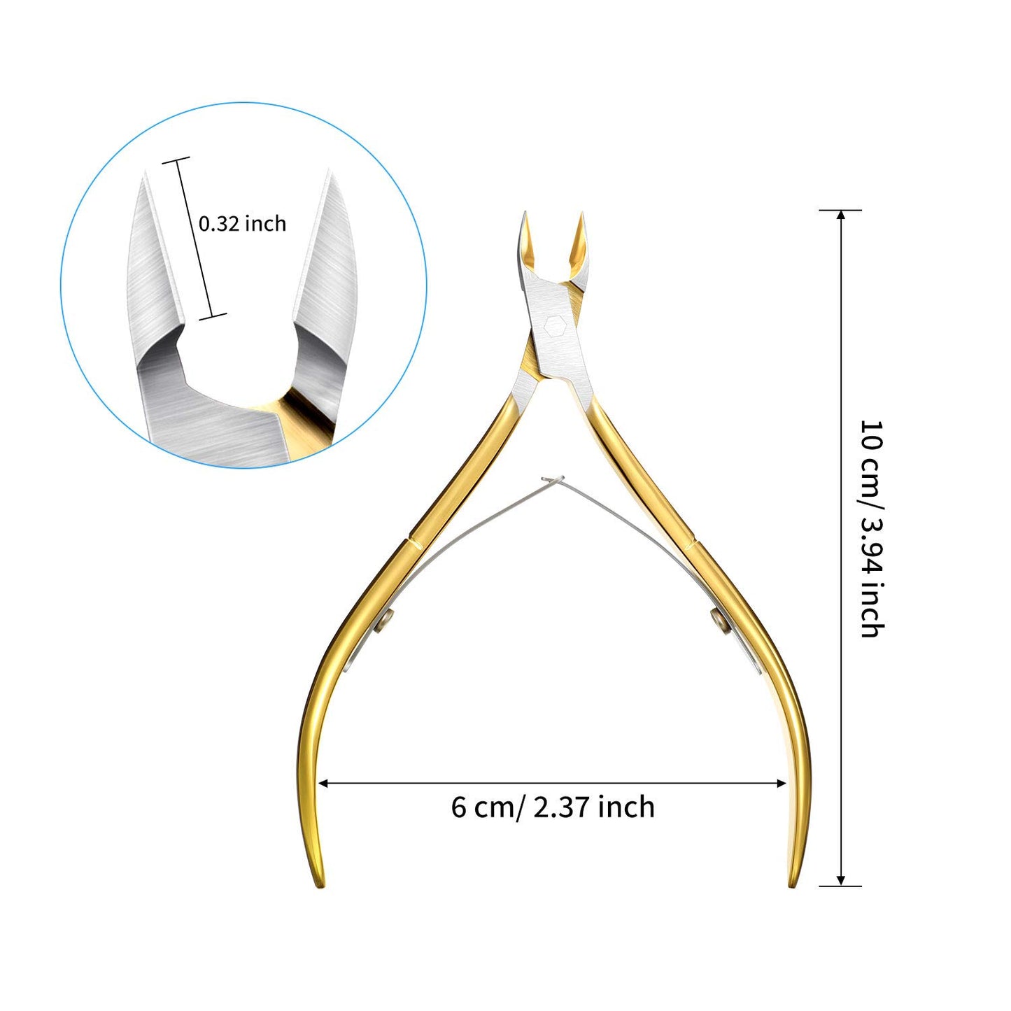 Mudder 3 Packs Cuticle Nippers Cutter Tool Stainless Steel Nail Cuticle Trimmer Remover with Pointed Blade Scissors Pedicure Manicure Tool for Fingernails Nails Care and Toenails(Gold)