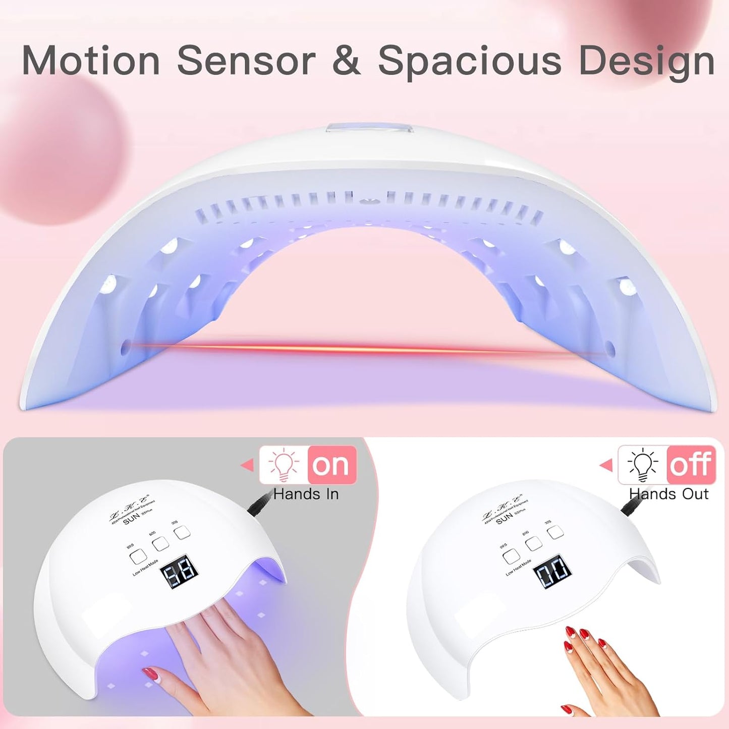 Gel UV LED Nail Polish Lamp, LKE Nail Dryer 40W LED Light with 3 Timers Professional for Nail Art Tools Accessories White