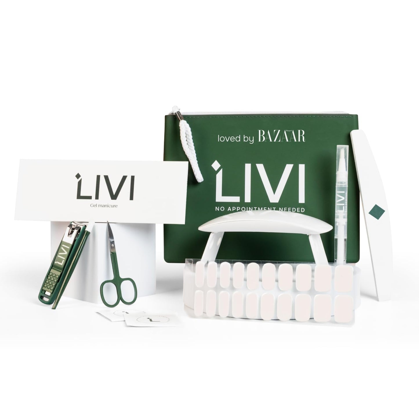 Livi Gel Manicure System with UV Light – Mani Kit with 40 Nail Stickers, UV Light, & Mani Tools for Salon-Quality Nails at Home – Easy-to-Use DIY Starter Gel Polish Set (I Totally Paused)