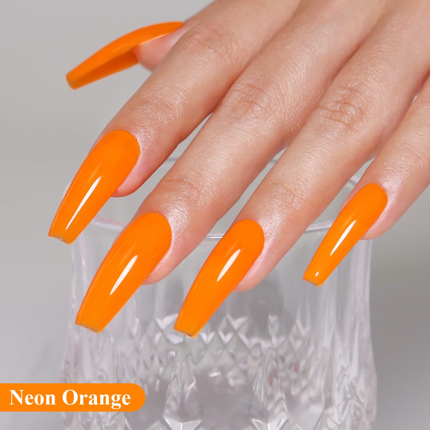 Imtiti Neon Gel Nail Polish, Neon Orange Gel Polish High Gloss Soak Off UV LED Nail Gel Polish Spring Summer Art Manicure Salon DIY Design 10ML