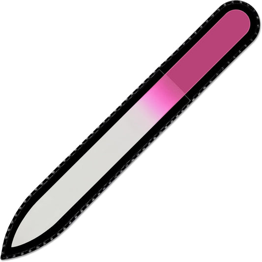 Color Crystal Nail File in Black Pouch - Czech Tempered Glass - Handmade in Czech Republic
