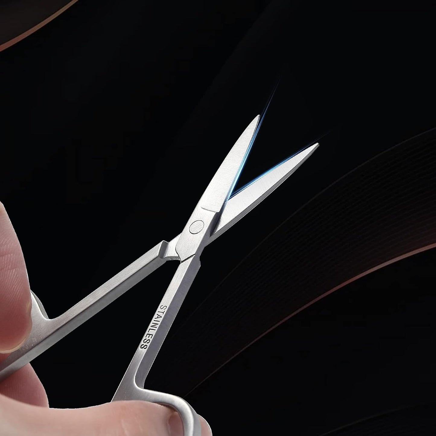 BEZOX Premium Nail Scissors 2PCS, Professional Curved and Stright Manicure Scissors - Multi-purpose Stainless Steel Beauty Grooming Scissor for Nail, Facial Hair, Eyebrow, Eyelash, Dry Skin