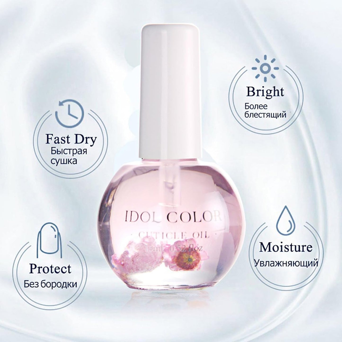 Flowery Scented Cuticle Oil, Infused with Real Flowers, Cuticle Revitalize Oil, Nail Oil For Growth And Strength, Cuticle Remover - Nail Strengthener - Cuticle Softener (0.5 fl.oz, PEACH)