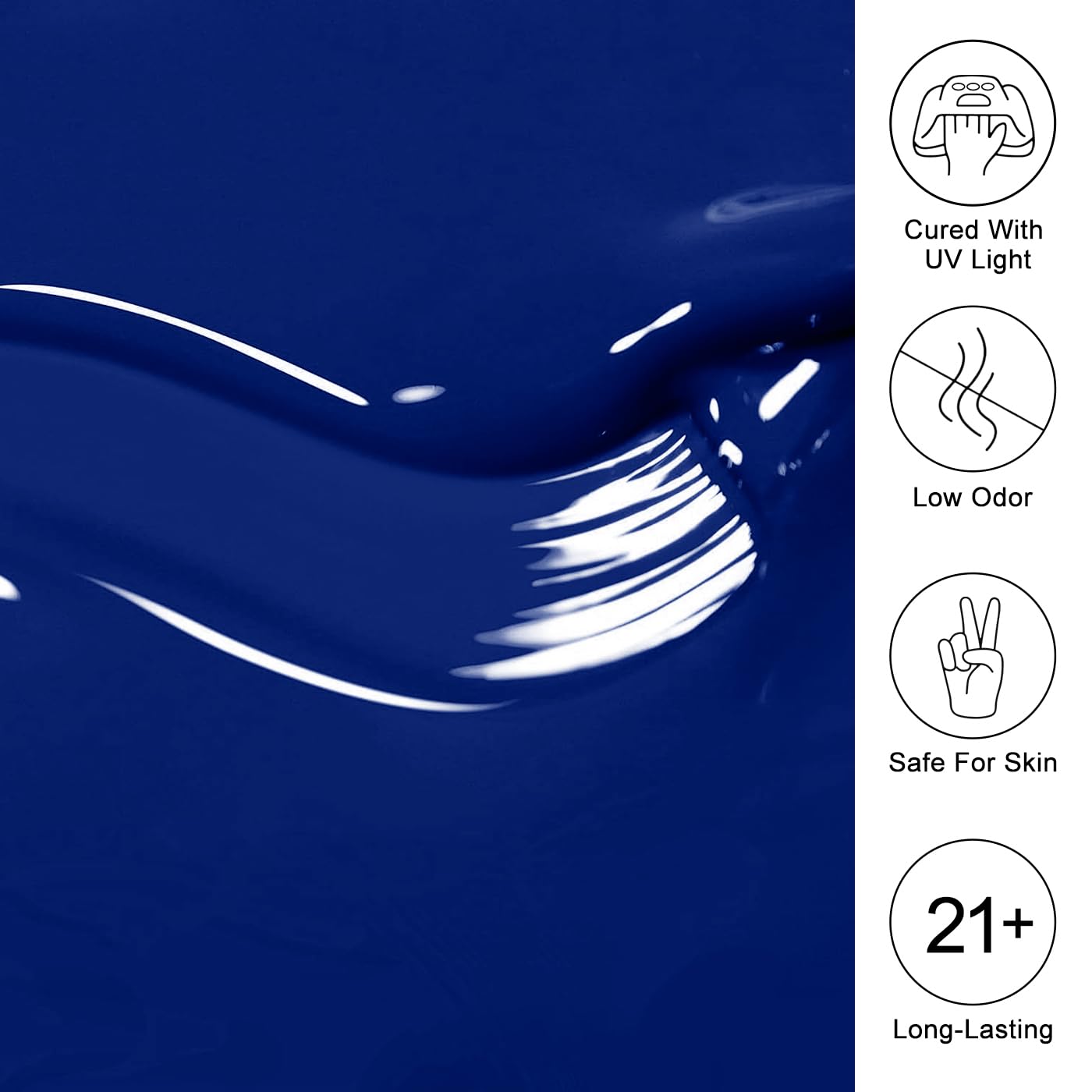 Imtiti Blue Gel Nail Polish, Navy Blue Gel Polish Autumn Winter Soak Off UV LED High Gloss Art Manicure Salon DIY Design 10ML