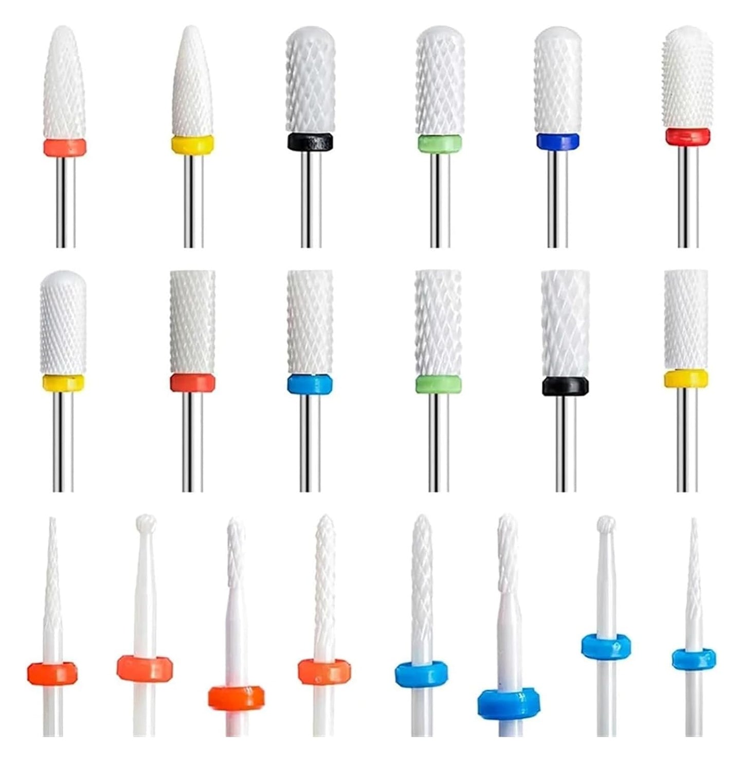 WWJN 5Pc Ceramic Nail Art Drill Bits Rotary Cutter Clean Apparatus for Manicure Nail Milling Machine Accessories Removal Nail Gel Tool
