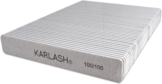 Karlash Professional Double Sided Emery Board Jumbo Zebra Nail File 50pcs 100/100
