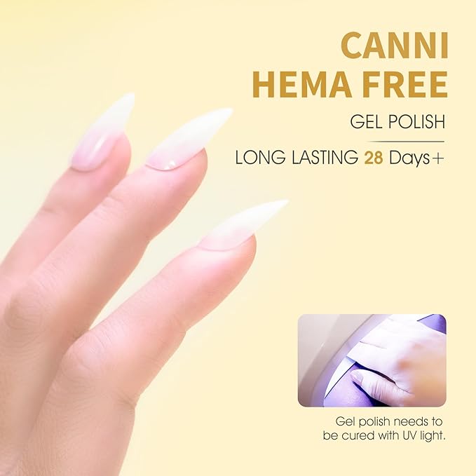 CANNI Milky White Gel Nail Polish - 1Pcs Translucent Jelly Gel Polish Neutral Color Soak Off LED Nail Manicure Salon DIY