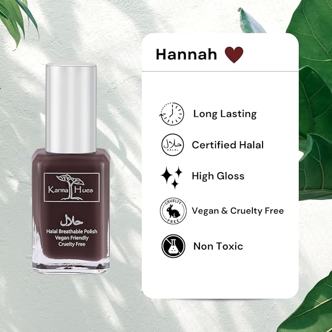 karma organic Natural Nail Polish, Vegan, and Cruelty-Free, No Toluene, No Formaldehyde, No DBP, and Free of TPHP, Hannah