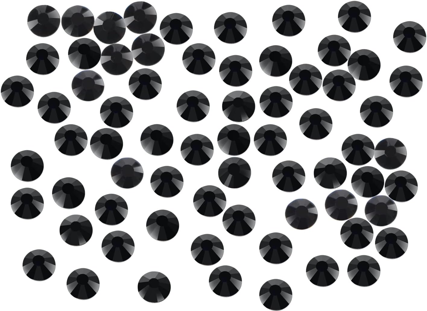 2880PCS Art Nail Rhinestones Non Hotfix Glue Fix Round Crystals Glass Flatback for DIY Jewelry Making with one Picking Pen (ss4 2880PCS, Jet Black)
