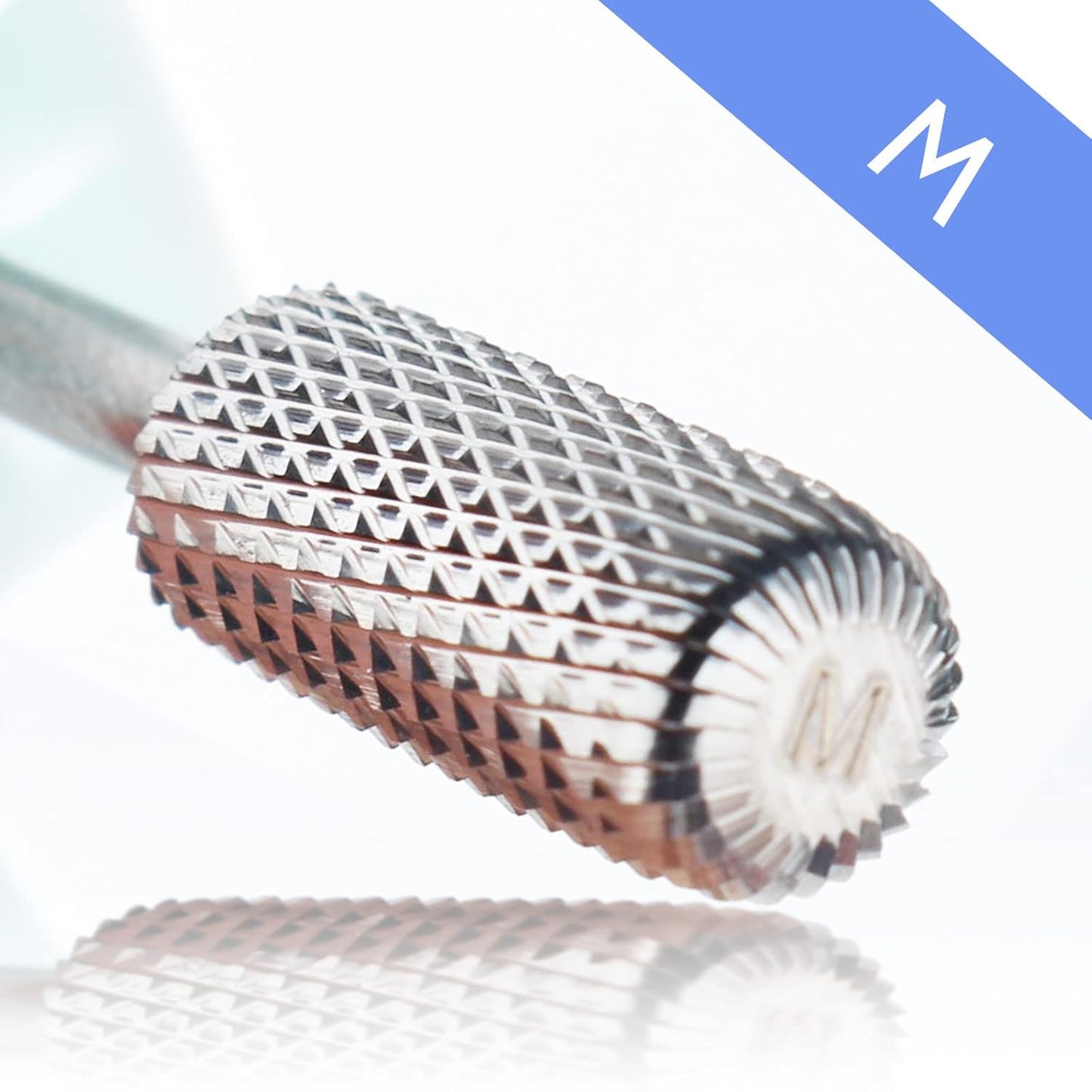 QUNZHAO Nail Drill Bits Dust proof bit Tungsten Steel Fast remove Acrylic or Hard Gel 3/32" Shank - Manicure, Nail Art, Drill Machine (Medium - M, Silver)
